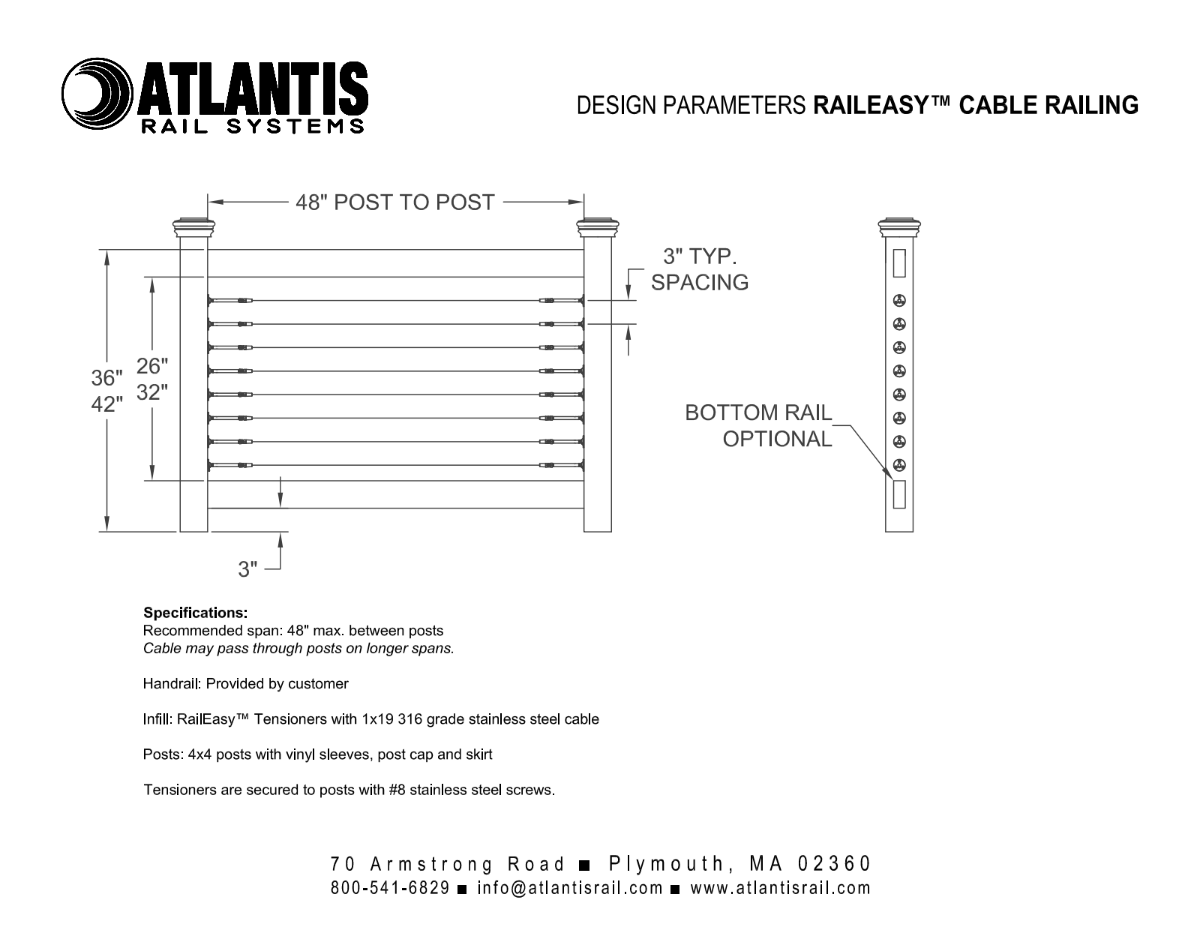 Atlantis Cable Railing Railing Systems Composite Decking DECKSTORE
